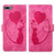 Pen Heart Cat Embossed Leather Phone Case