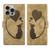 Pen Heart Cat Embossed Leather Phone Case
