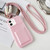 Metallic Paint Skin Feel Full Coverage Shockproof Phone Case with Card Bag + Lanyard