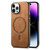 Solid Color Retro Magsafe PU Back Cover Phone Case