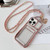 Electroplated Clear Card Slot TPU Phone Case with Crossbody Chain