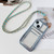 Electroplated Clear Card Slot TPU Phone Case with Crossbody Chain