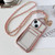 Electroplated Clear Card Slot TPU Phone Case with Crossbody Chain