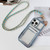 Electroplated Clear Card Slot TPU Phone Case with Crossbody Chain