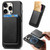 Retro Magsafe Card Bag PU Back Cover Phone Case