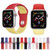 Double Colors Silicone Watch Band for Apple Watch Series 3 & 2 & 1 38mm (White+Red)