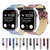 Thorns Printing Genuine Leather Watch Band for Apple Watch Series 8&7 41mm / SE 2&6&SE&5&4 40mm / 3&2&1 38mm