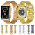 Six-chains Three-beads Steel Replacement Strap Watchband For Apple Watch Series