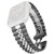 Women Five Beads Stainless Steel Replacement Watchband Width: 20mm  For Apple Watch Series