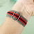 Adjustable Striped Woven Nylon Strap Watchband For Apple Watch Series