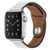 PU Leather Silver Buckle Watch Band For Apple Watch Series