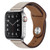 PU Leather Silver Buckle Watch Band For Apple Watch Series
