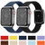 Black Square Buckle Microfiber Leather Watch Band For Apple Watch Series