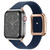 Rose Gold Square Buckle Microfiber Leather Watch Band For Apple Watch Series