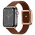 Rose Gold Square Buckle Microfiber Leather Watch Band For Apple Watch Series
