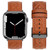 Rhombus Pattern Genuine Leather Watch Band For Apple Watch Series 8&7 41mm / SE 2&6&SE&5&4 40mm / 3&2&1 38mm
