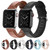 For Apple Watch Series 5 & 4 44mm 3 & 2 & 1 42mm Round Hole Leather Strap