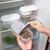 5 PCS Double Grid Kitchen Food Multigrain Sealed Jar Multifunctional Refrigerator Storage Box with Lid