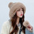 Autumn and Winter Ladies Cotton and Cashmere Skullcap Three Fur Balls Cute Plus Velvet Thickening  Pure Color Knitted Hat