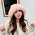 Autumn and Winter Ladies Cotton and Cashmere Skullcap Three Fur Balls Cute Plus Velvet Thickening  Pure Color Knitted Hat