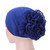 Solid Color Chiffon Big Cap Flower Pullover Turban Hat