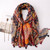 180 X 85cm  Women Cotton And Linen Scarf Retro Splicing Bohemian Printed Silk Shawl