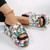 Women Summer Slope Heel Embroidery Slippers Flat Height Increasing Sandals