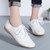 Flat Bottom Lightweight Fashion Casual Lace-up Leather Shoes for Woman