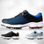 PGM Golf Waterproof Microfiber Leather Wide Sole Rotating Shoelaces Sneakers Outdoor Sport Shoes for Men(Color:Grey Blue Size:44)