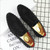 Men Rivet Rhinestone Black Pointed Toe Flats Shoes