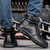 PO825 Autumn And Winter Men Martin Boots Leather Hand-stitched High-Top Men Shoes