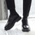 Men PU Leather Shoes Breathable Business Formal Wear Low Top Martin Boots