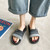 Men and Women Slippers Summer Non-slip Couples Go Out Home One Word Slippers