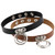 2 PCS European and American Rock Punk Nightclub Street Dancing Dual-ring Leather Collar Necklace, Random Color Delivery