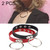 2 PCS European and American Style Punk O-shaped Big Ring Popular Leather Necklace Collar, Random Color Delivery