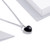 S925 Sterling Silver Black Heart Women Nacklace Jewelry