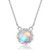 S925 Sterling Silver Gradient Round Moonstone Clavicle Chain Nacklace Jewelry (Blue)