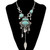 Exaggerated Openwork Pattern With Turquoise Alloy Stones Necklace