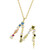 S925 Sterling Silver 26 Engligh Letters Colorful Zircon Women Nacklace Jewelry