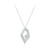 S925 Sterling Silver Platinum Plated Square Geometric Sparkling Necklace