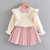 Girls Flying Sleeve Knitted Sweater Suit