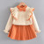 Girls Flying Sleeve Knitted Sweater Suit
