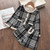 Children Suit Black Plaid Pattern Jacket + Shorts Two-piece Suit