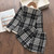 Children Suit Black Plaid Pattern Jacket + Shorts Two-piece Suit
