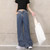 Girl Plus Velvet Loose Broad Leg Sagging Straight Pants Jeans