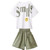 Girls Short-sleeved Top + Two-piece Group Pants
