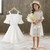 Girls Lace Sling Short Sleeve Dress