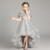 Five-pointed Star Pattern Short Front and Long Back Lace Princess Dress Pettiskirt Performance Formal Dress for Girls