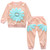 Spring and Autumn Girls Sun Flower Pattern Long Sleeve Top + Pants Set