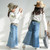 Retro Autumn Clothes Flare Pants Jeans Wide Leg Pants for Girls